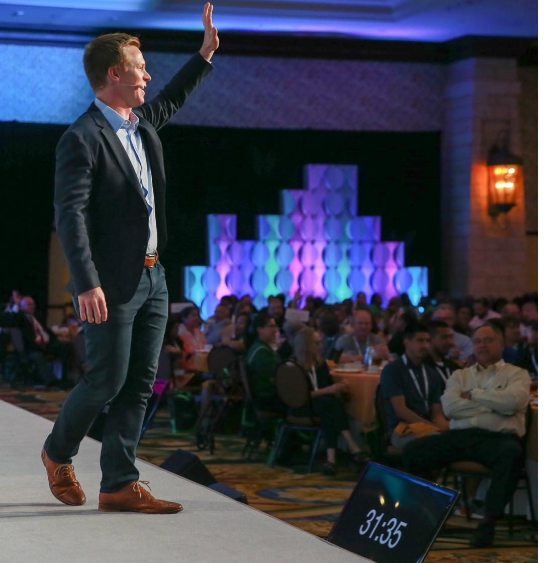 Curt Steinhorst speaking on stage