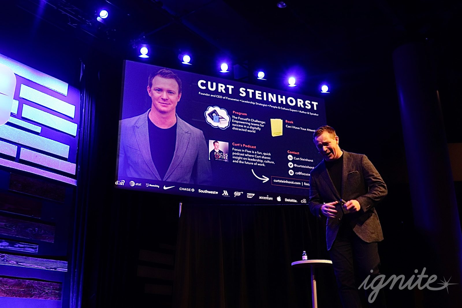 Curt Steinhorst speaking on stage