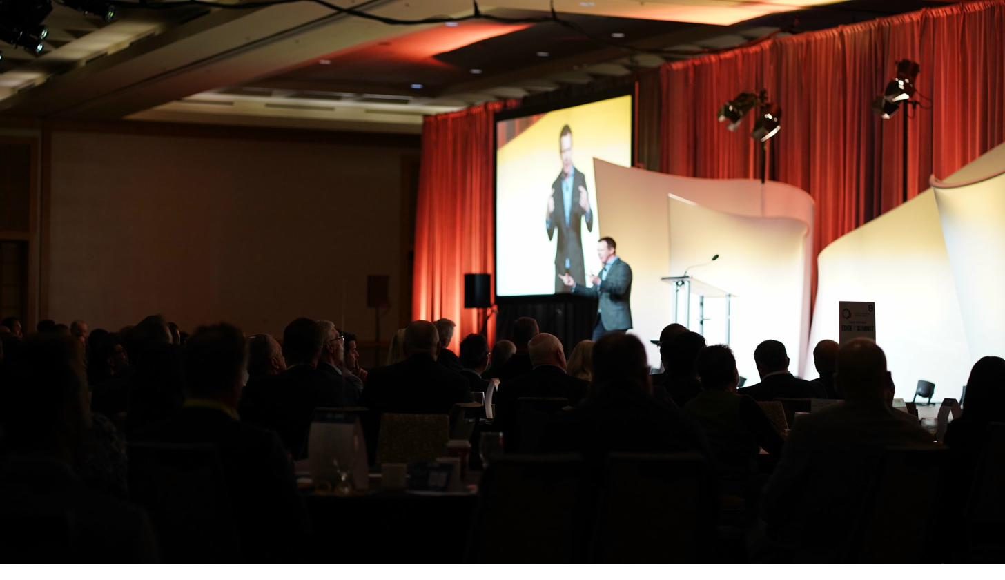 Curt Steinhorst speaking on stage